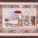 Noah and Friends Sampler Chart with Embellishments and Natural Oatmeal Aida 14 count Fabric