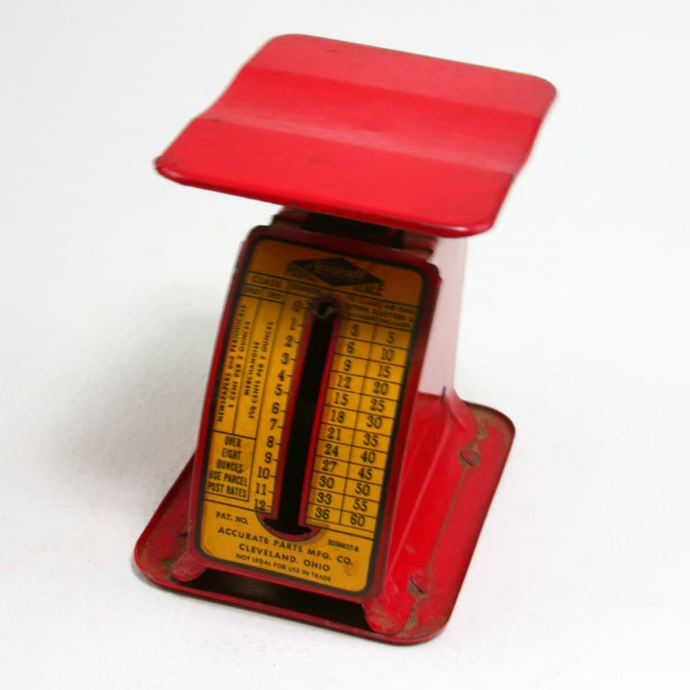 Vintage Red Triner Accurate Postal Scale by hazelhome on Etsy