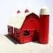 Vintage Plasticville Barn, Vintage Barn and Silo, Mid Century Collectible, 1950s