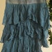 Mélusine water faerie jean skirt turquoise ruffled frou frou blue mermaid sea goddess Renaissance Denim Couture funky French bohemian Celtic