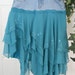 La Fée Bleue jean skirt turquoise faerie bohemian blue mermaid beach goddess fairy ruffled vintage lace sequins Renaissance Denim Couture