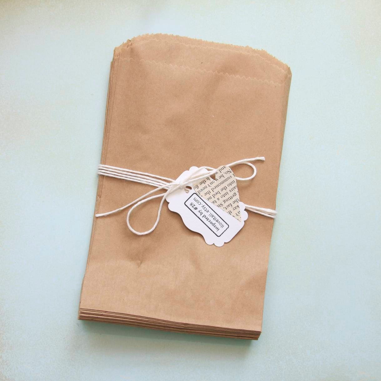 5 x 7 Party Favor Bags Brown Kraft Flat Merchandise Bag