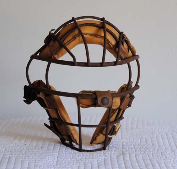 Vintage Baseball Catcher's Face Mask by ConfettiGarden on Etsy