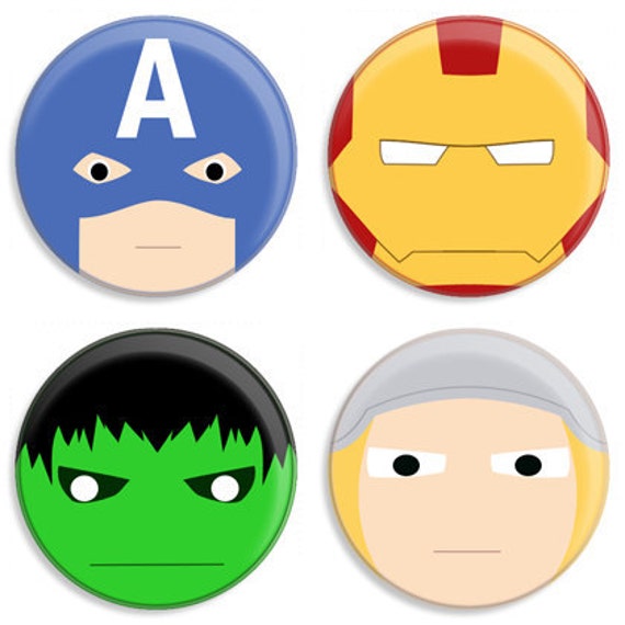 Items similar to Avengers Faces 1 1/4in Pinback Button on Etsy