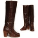 Vintage 70s Frye Campus Boots Chocolate Brown Tall Riding / High Heel Western Country Boho / Size 5
