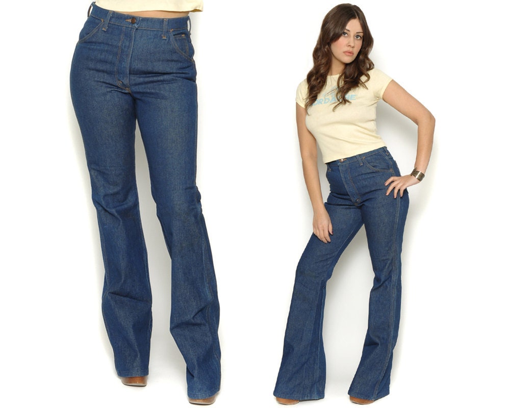 High waisted bell bottom jeans 70s