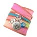 Silk Wrap Bracelet with Protection Charms,yoga jewelry,wrapped, wrapping, wrap around,wrist wrap