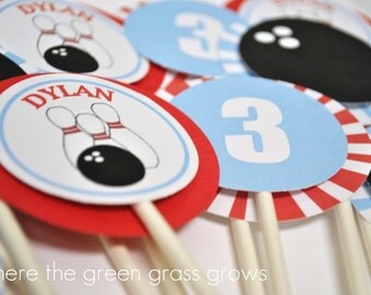 Bowling Cupcake Toppers
