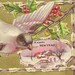 A Happy New Year Vintage Postcard - Lavish gold background bird and snow covered scene 1909