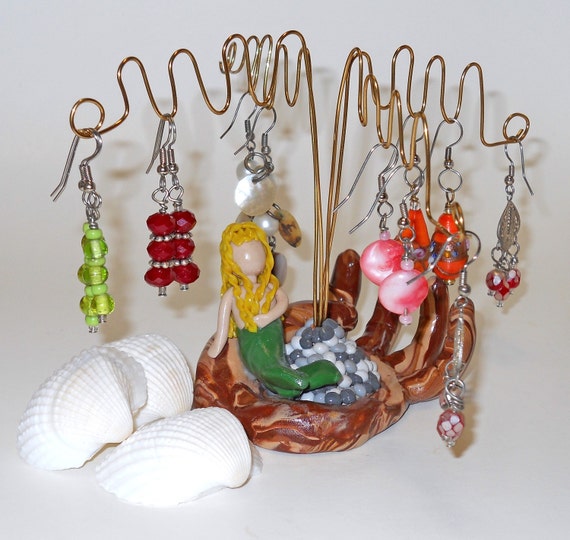 mermaid earring holder