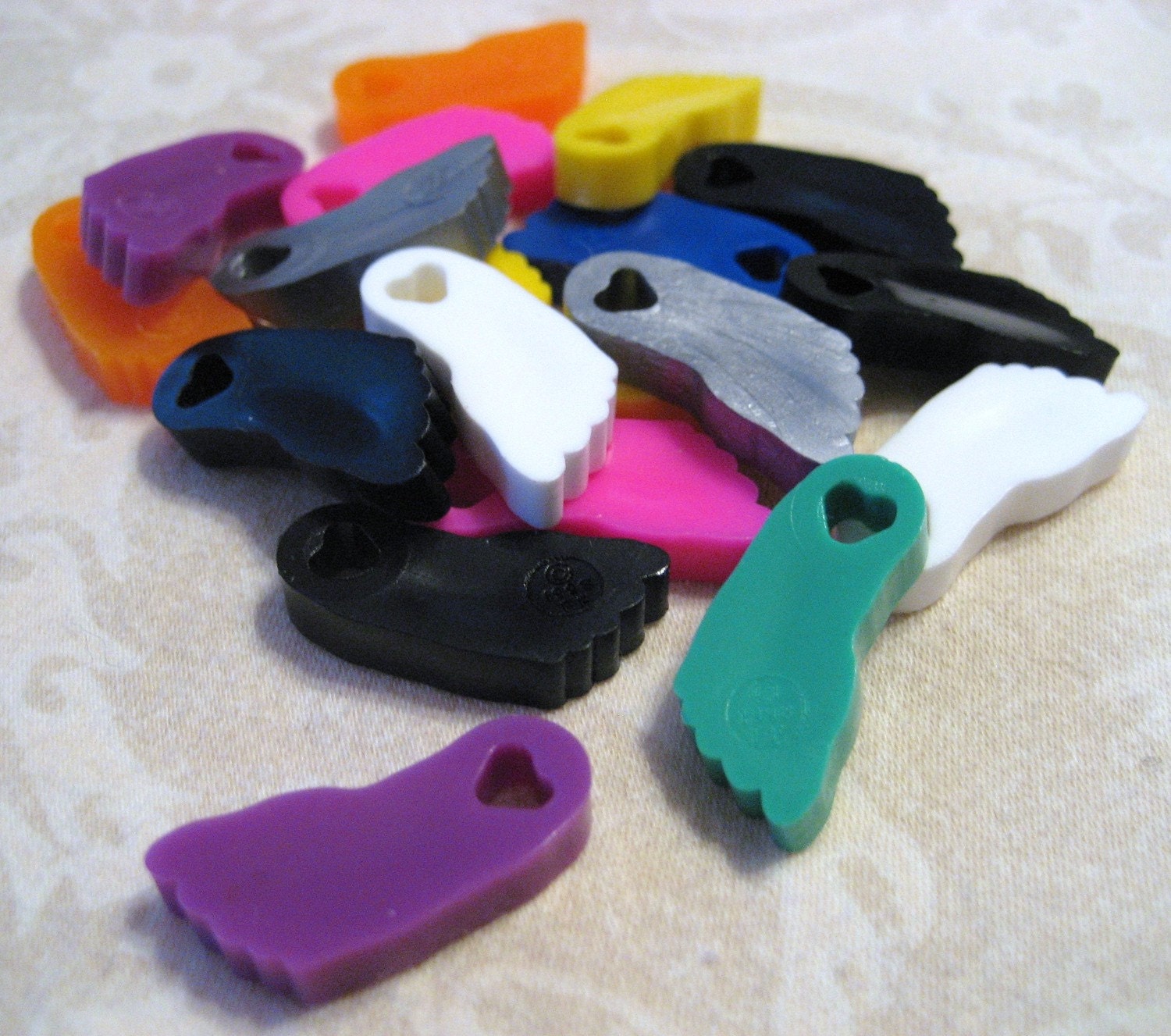 25 Lil Plastic Foot Tokens or Charms