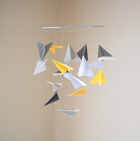 Cute Paper Airplane Mobile - Choice of Colors