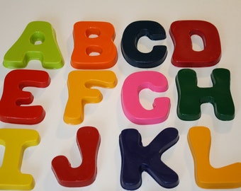 Items similar to Alphabet Letter Crayons -- set of 4 -- Perfect for ...