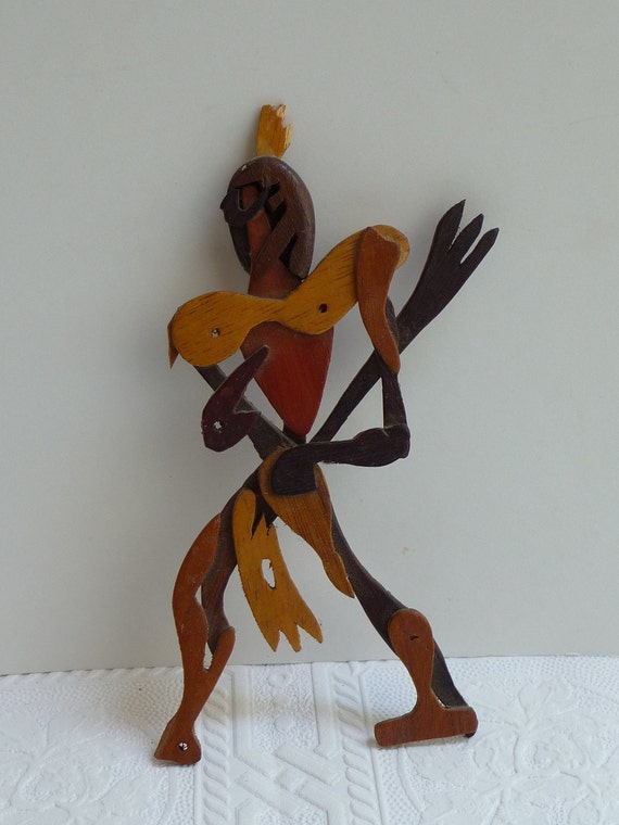 vintage wood art wooden man warriorwood artwood