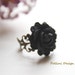 Noir Angel - Rose on Antique Style Bronze Filigree Base (RG-10)