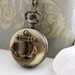 Antique Gold Anchor Clock Pocket Watch Necklace (PW-10)