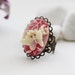 Victorian 3D Butterfly Cameo on Bronze Vintage Filigree Base (RG-29)