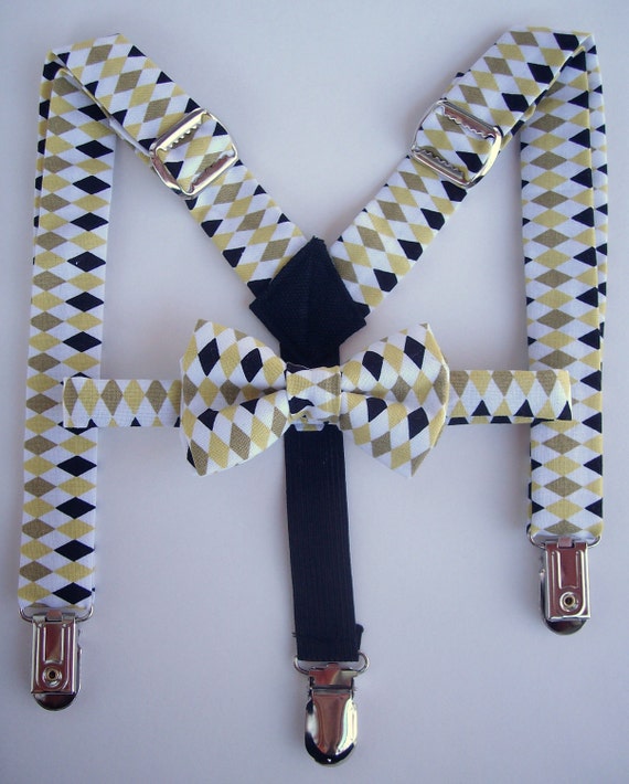 bow tie and suspenders for toddler boy yellow black by golubchick