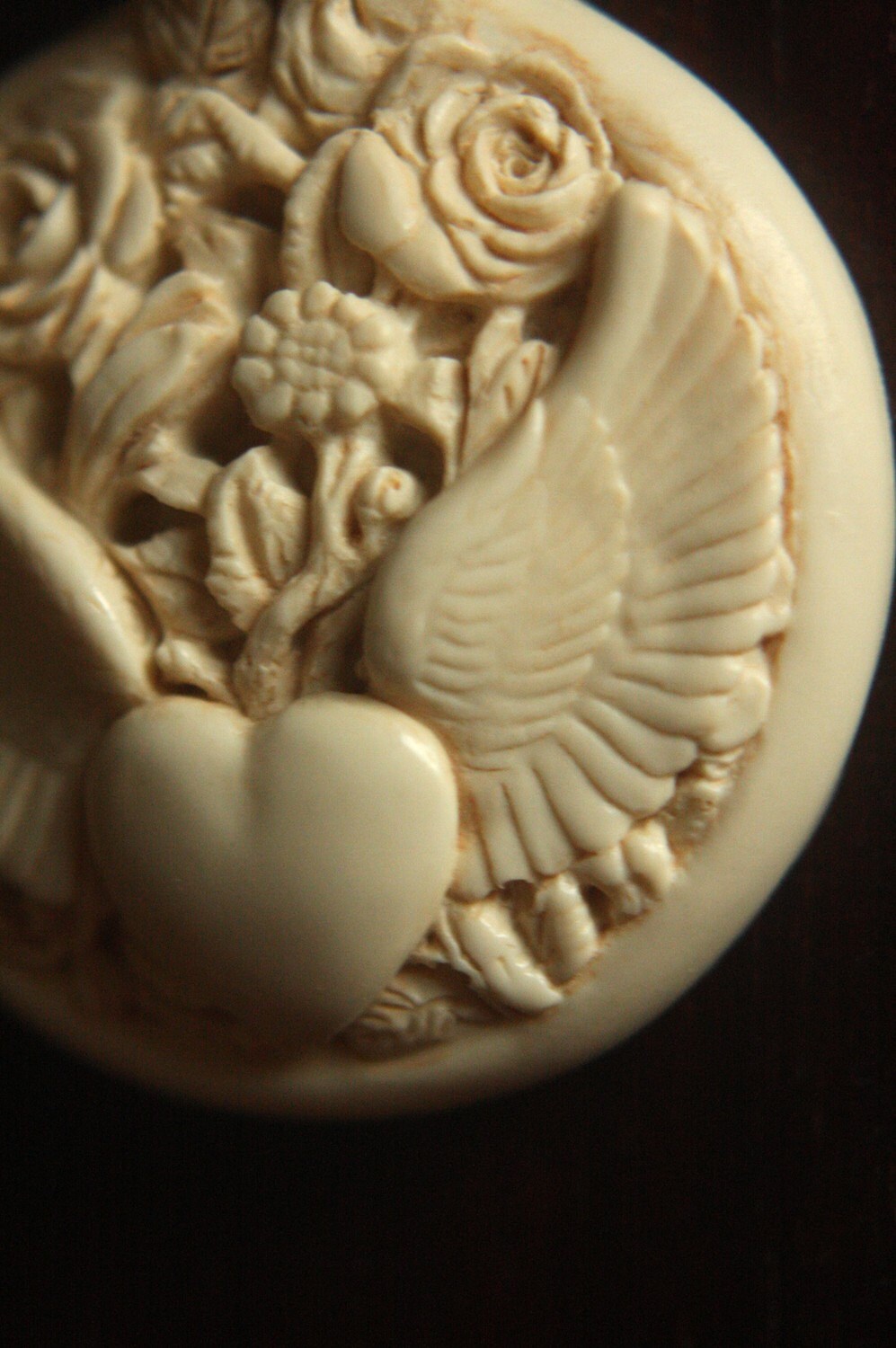 SUFI WINGED HEART pendant 1 1/2 inches