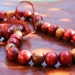 Long Wood Bead Necklace-Burgundy Brown
