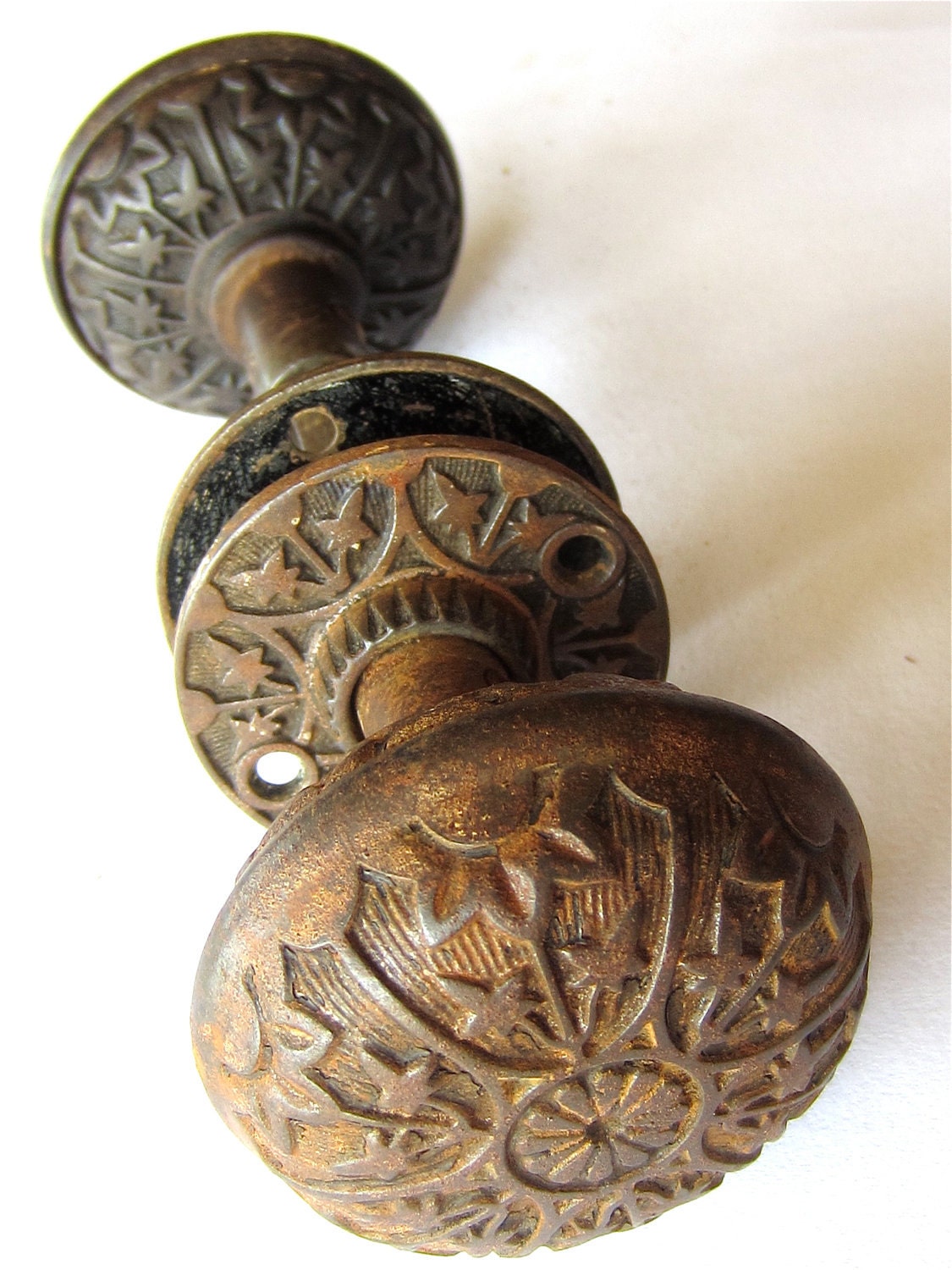 Victorian Ornate Cast Iron Door Knob Set reserved for