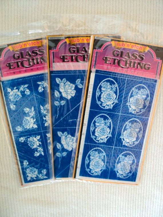 Rub 'n' Etch Glass Etching Stencils 3 packages