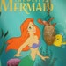 Disneyland - Ariel LITTLE MERMAID with Aqua Crystal Bead Necklace - Smashed Penny. Recycled Art - Limited Edition