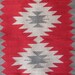 Cotton rug quilt Nan design North Thailand 36 inches x 19 inches red gray