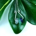Blue Sea Glass Necklace // Silver Sterling Wire Pendant