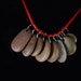 Drilled Beach Stones with Jumprings 8 pcs -Top Drilled Brown Pendants