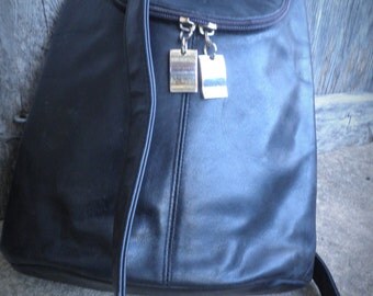 Vintage Black Backpack Leather Handbag