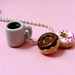 Coffee and Donuts Necklace - Food Jewelry