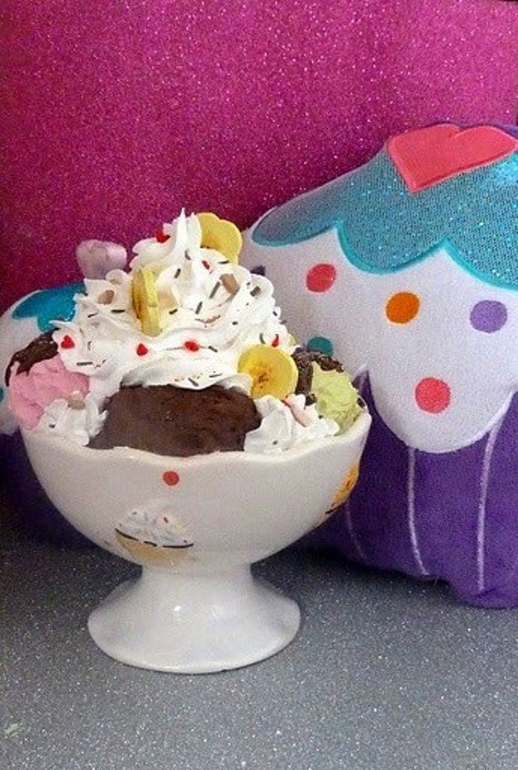 Fake Ice Cream Sundae Faux Sundae Banana Split Ice Cream