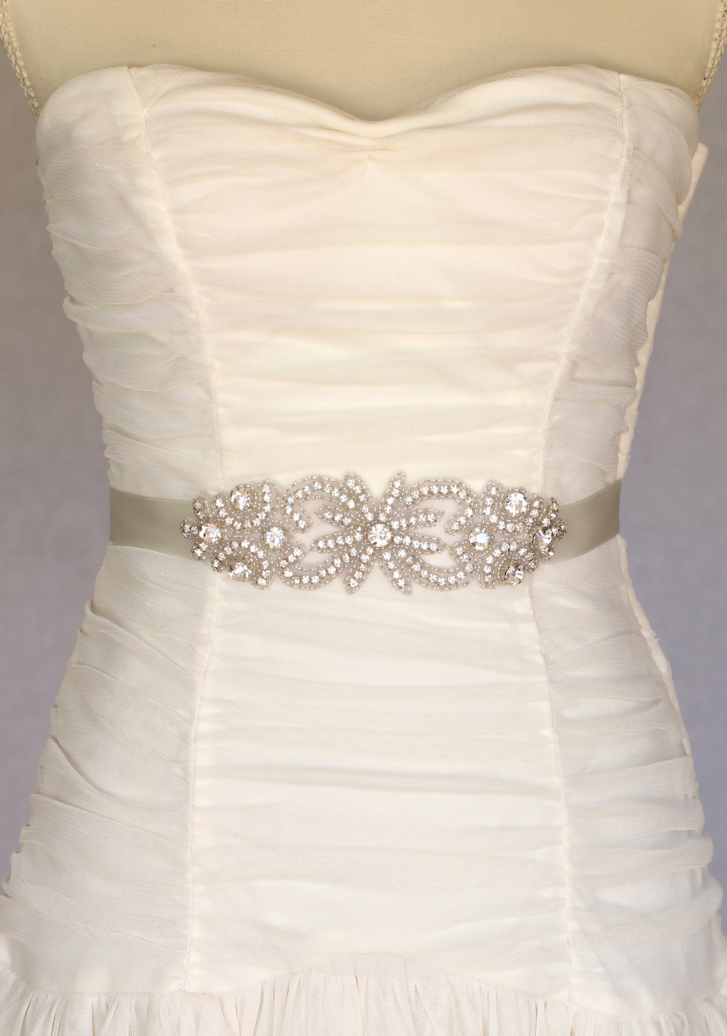 Bella bridal  sash bridal  belt  wedding dress  by AmieNoelDesigns