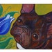 French Bulldog Tulip Awe ORIGINAL Painting Dog Art