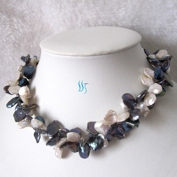 Pearl Necklace 20 inches 2 Row 816mm White and by PearlsStory