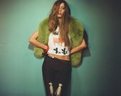 Black leggings with bear detail by fashion brand QooQoo, BEAR DATE Black