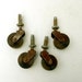 Wood Caster Set of 4 / Vintage Swivel Casters