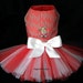 Dog Tutu Dress Yorkie Red Holiday XXS, XS, or Small