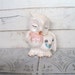 Vintage Owl Mamma & Baby Figurine Pearly White- Perfect Gift for Mother's Day Mother Child