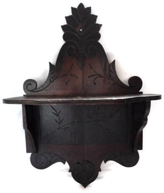 Antique Victorian Clock Shelf Eastlake Style