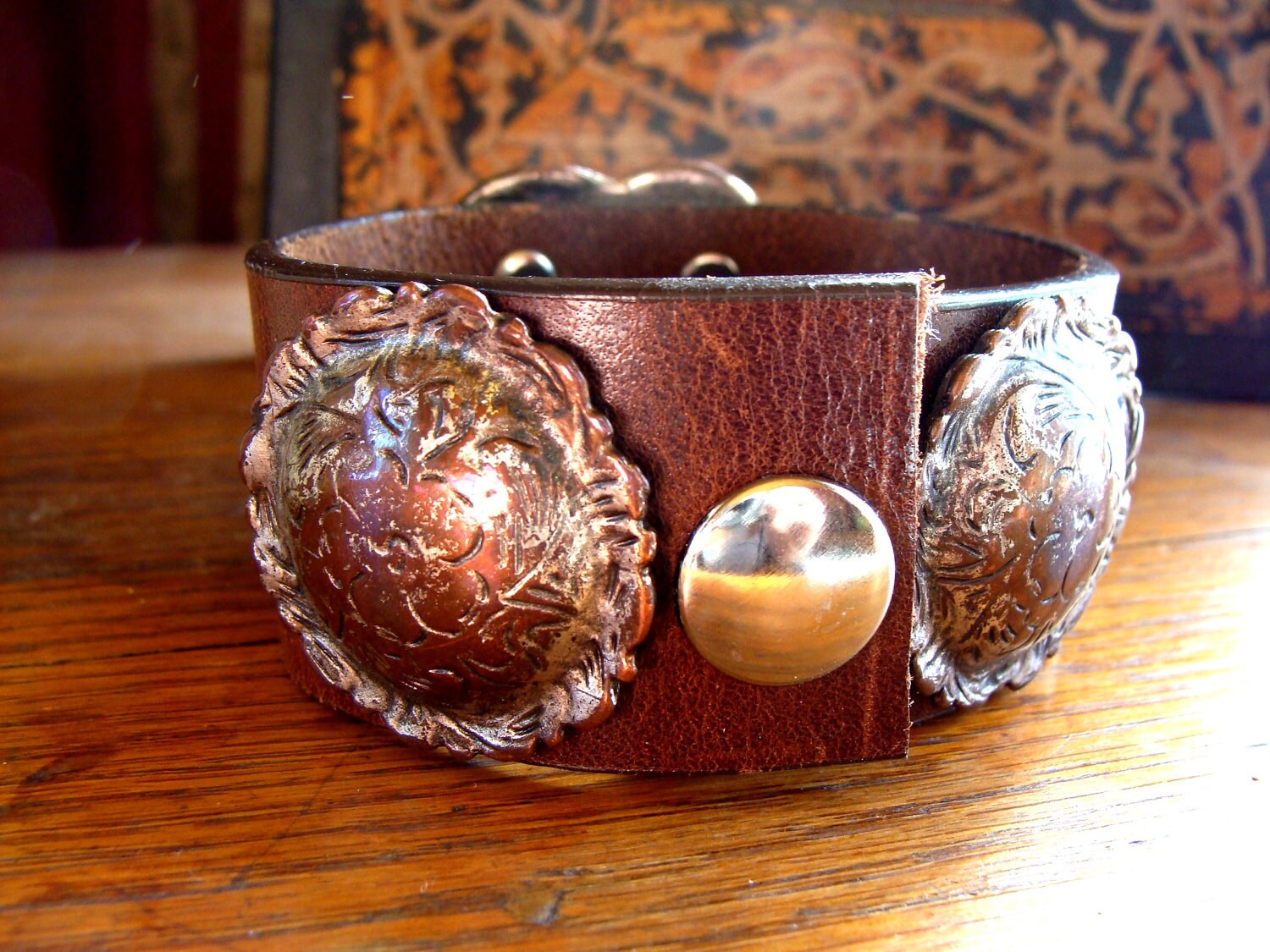 Upcycled Western Belts into Leather Cuff Bracelets Concho