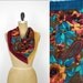 SALE jewel floral wool scarf / folk babushka scarf