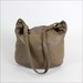 saddle leather slouchy hobo 1980s / taupe clay brown