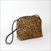 leopard purse / animal print fur & leather shoulder bag