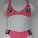 Girl swimsuit pink bikini white skulls & cross bones