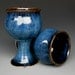 Blue and Black Goblet Pottery Cup Ceramic Chalice