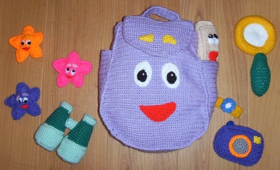 BACKPACK & 8 accessories Crochet Pattern PDF