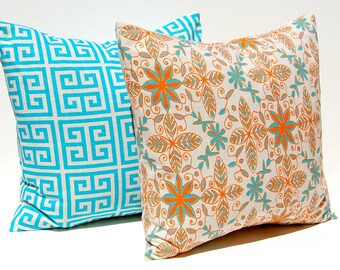Items similar to Decorative Throw Pillow Covers Tangerine Orange and ...