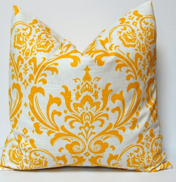 Items similar to Pillows, Decorative Pillows, Yellow Pillow Accent Pillows Cushion Covers - 20 x ...